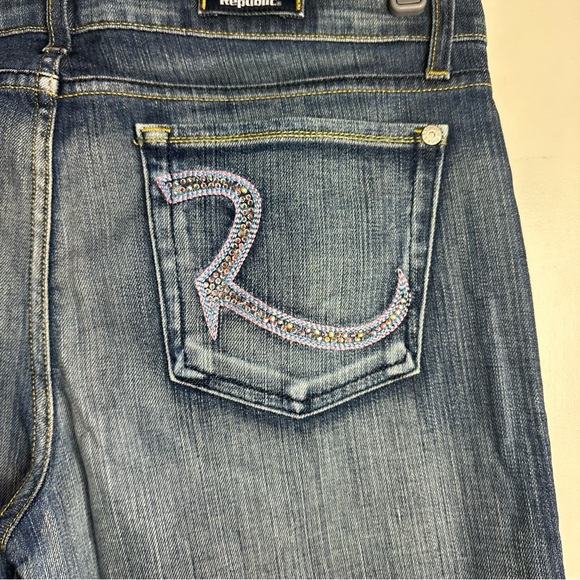 Rock & Republic Roth Radison Low Rise Y2K Inspired Rhinestone Bootcut Jeans 32 - Picture 9 of 15